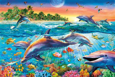 Tropical Dolphins , 500 Pieces, Clementoni | Puzzle Warehouse