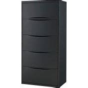 Interion® 36" Premium Lateral File Cabinet 5 Drawer Black | 252471BK - GLOBALindustrial.ca
