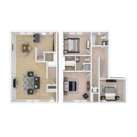 Floor Plans of Kingsley Commons Townhouses in Falls Church, VA