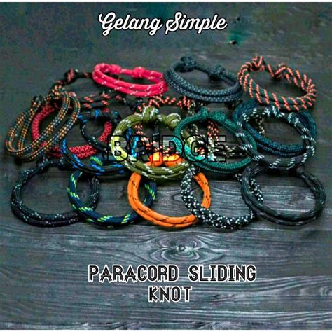 Jual GELANG TALI WANITA PRIA PARACORD SLIDING 4MM | Shopee Indonesia