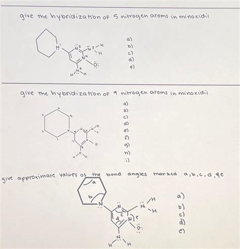 Solved give the hybridization of 5 nitrogen atoms in | Chegg.com