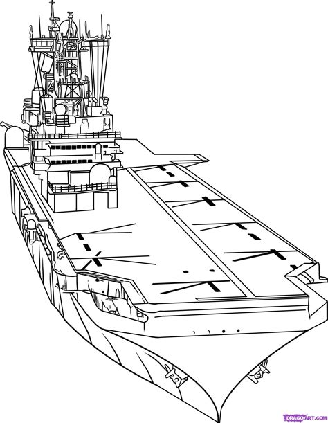 Aircraft Carrier Drawing at PaintingValley.com | Explore collection of ...