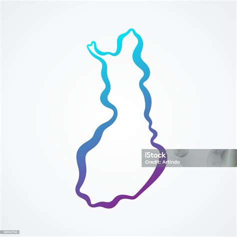 Finland Outline Map Stock Illustration - Download Image Now - Blank, Blue, Color Gradient - iStock