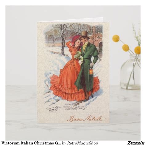 Victorian Italian Christmas Greeting Card | Zazzle.com in 2021 | Victorian christmas cards ...