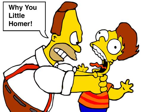 Abe Simpson strangling young Homer Simpson by Darthranner83 on DeviantArt