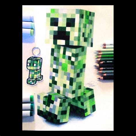 Minecraft Creeper Drawing by skyesanimation on DeviantArt