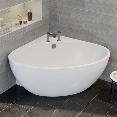 Affine Montpellier Freestanding Corner Bath 1510mm With Built-In Waste - #cornerbathtub - Crisp ...