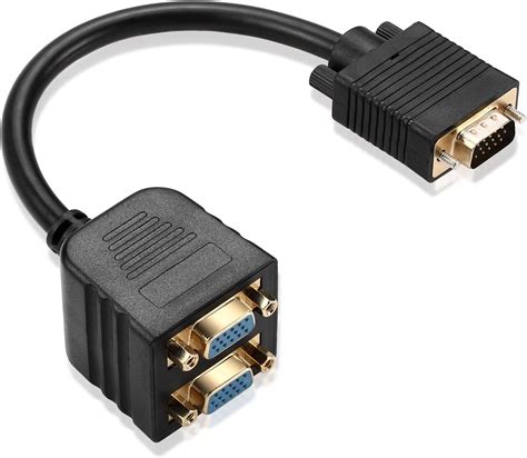 Amazon.com: mxtechnic VGA Splitter Cable 1 Male to 2 Female Adapter ...