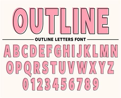 Outline Font Outline Letters Hollow Font Bold Outline Font Block Outline Font Hollow Letters ...