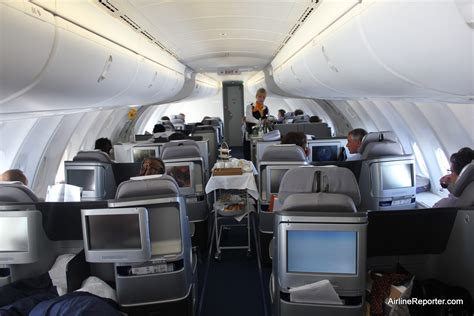 Flying Business Class on the Upper Deck of a Lufthansa Boeing 747-8I ...