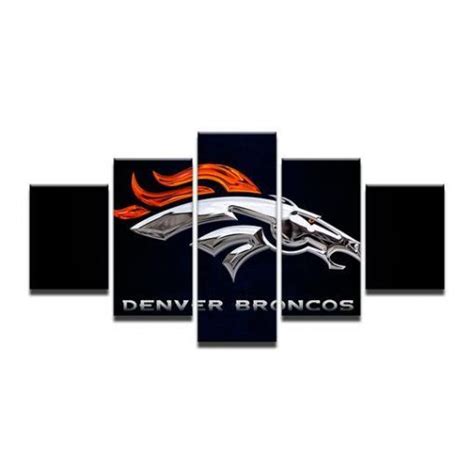 Denver Broncos 9- Sport 5 Panel Canvas Art Wall Decor – Canvas Storm