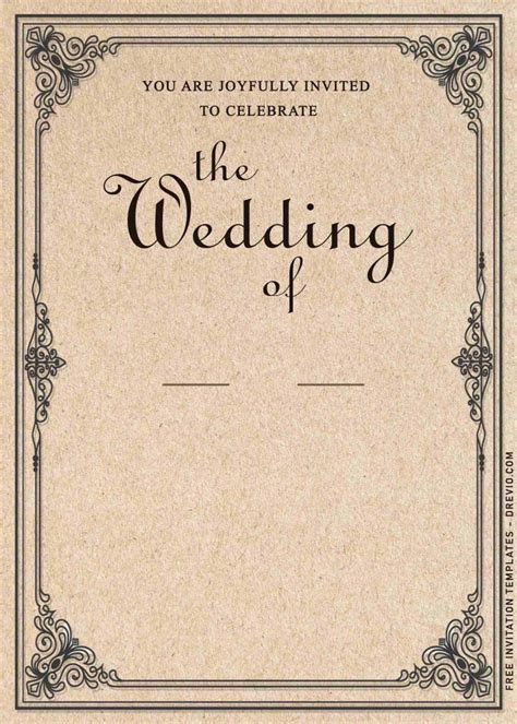 8+ Classic Vintage Wedding Invitation Templates | Download Hundreds FREE PRINTABLE Birthday ...