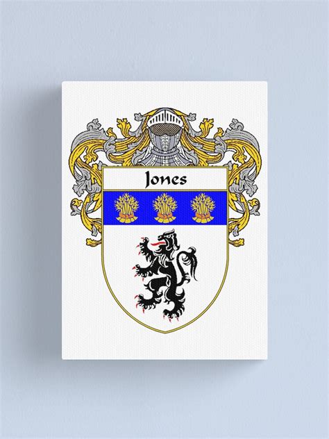 "Jones Welsh Coat of Arms/Family Crest" Canvas Print for Sale by ...