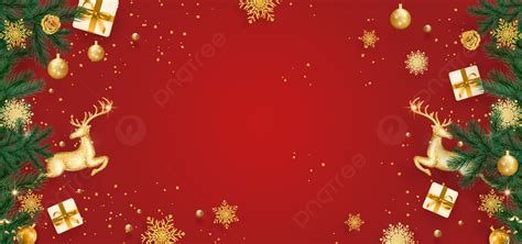 Red Christmas Pine Tree Plant Elk Gift Background, Christmas, Christmas Tree, Gift Background ...