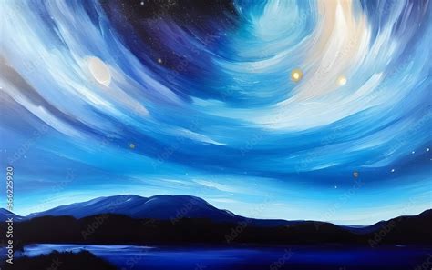 Night Sky Oil Painting