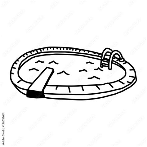 vector illustration hand drawn sketch of swimming pool isolated on white background Stock Vector ...