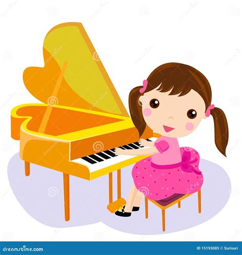 Girl play the piano. stock vector. Illustration of orchestra - 15193085