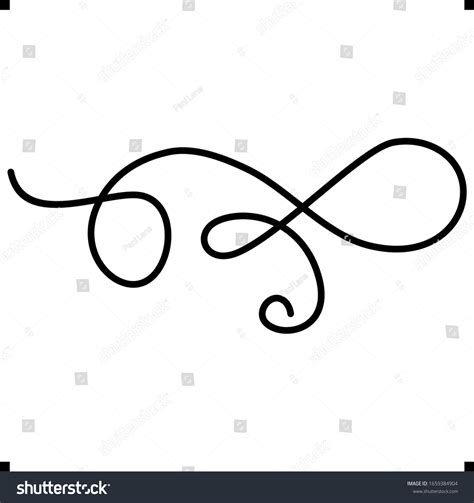 Calligraphy Scroll Logo Outline Style Stock Vector (Royalty Free ...