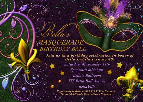 Free Printable Mardi Gras Invitation