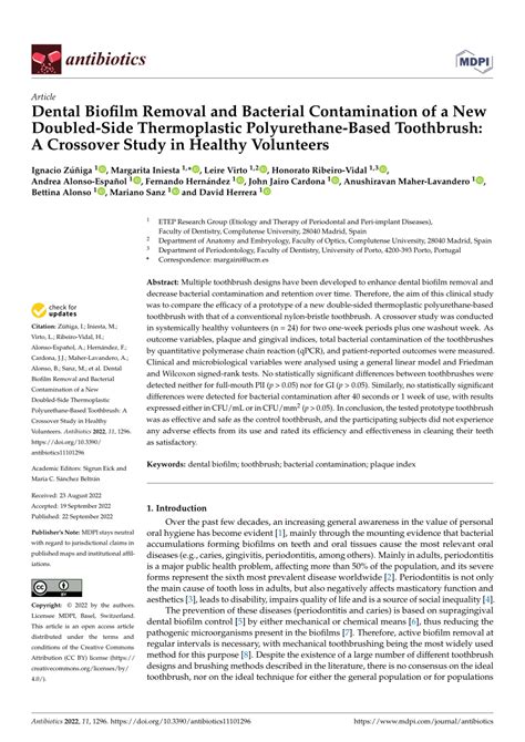 (PDF) Dental Biofilm Removal and Bacterial Contamination of a New ...