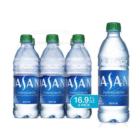 DASANI Purified Water Bottles Enhanced with Minerals, 16.9 fl oz, 6 ...