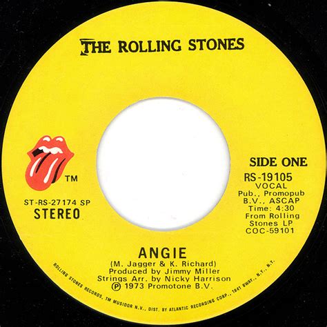 The Rolling Stones - Angie (Vinyl, 7", 45 RPM, Single) | Discogs