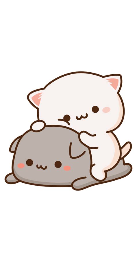 Cute Mochi Mochi Friends Cats Sticker | Şirin çizim, Sevimli karikatür, Pandalar