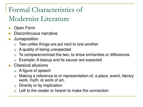 What Are The Main Characteristics Of Modernism - slideshare