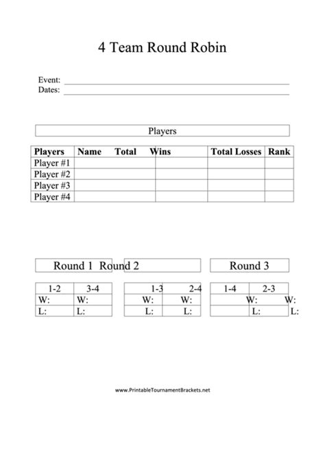 Top 9 Round Robin Tournament Templates free to download in PDF format