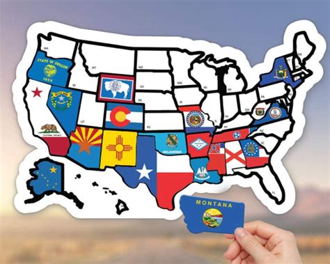 RV State Sticker Travel Map USA States Visited Decal United States Non ...