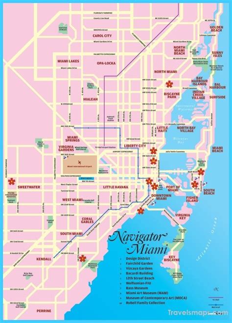 awesome Map of Miami Florida | Miami map, Map of miami florida, Miami tourist