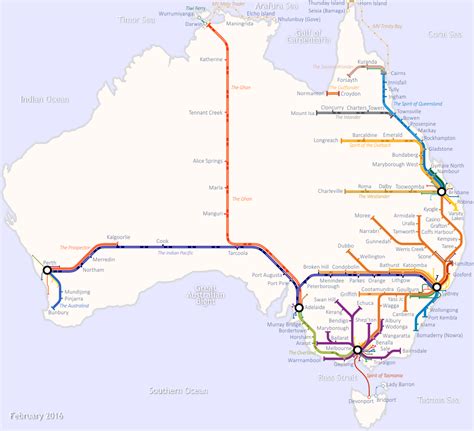 Australia & New Zealand train rail maps