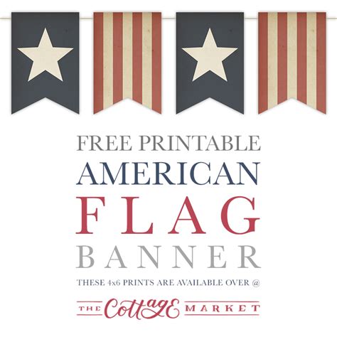 Free Printable American Flag Banner - The Cottage Market