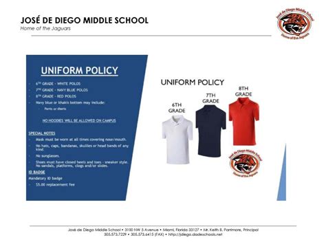 Uniform Policy - Jose de Diego Middle School