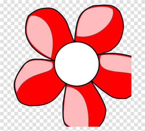 Red Daisy White Center Clip Art Icon And Svg Cartoon Red And White ...