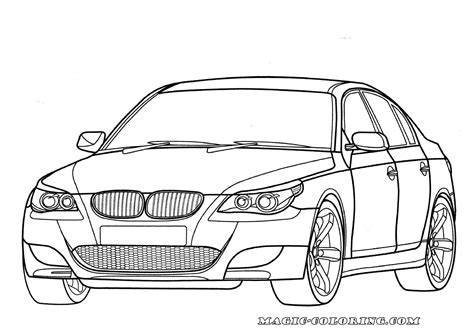 BMW M5 E60 coloring page | Cars coloring pages, Bmw sketch, Bmw m5