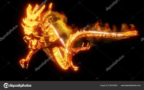 Fire Dragon Black Background Stock Photo by ©anika_3d 538746000