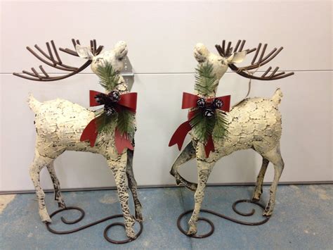 Tis Your Season | Rustic 32" Metal Reindeer Christmas Decor Yard Art Set of 2