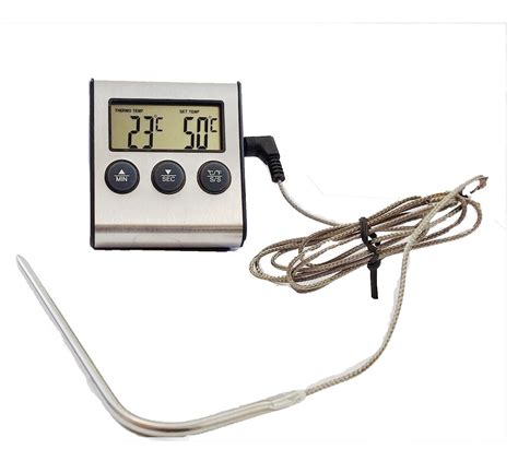 New Silver Color Digital Oven/Cooking Thermometer with High Alarm | eBay