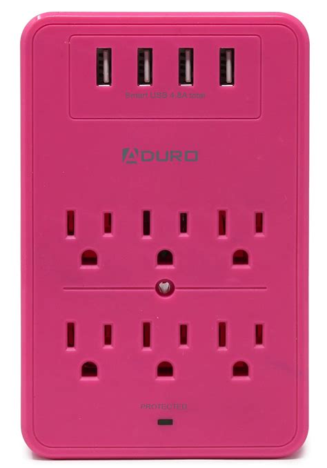 Buy Aduro Surge Protector 6 Outlets Power Strip Station with USB (4 ...