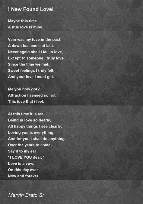 ! New Found Love! - ! New Found Love! Poem by Marvin Brato Sr