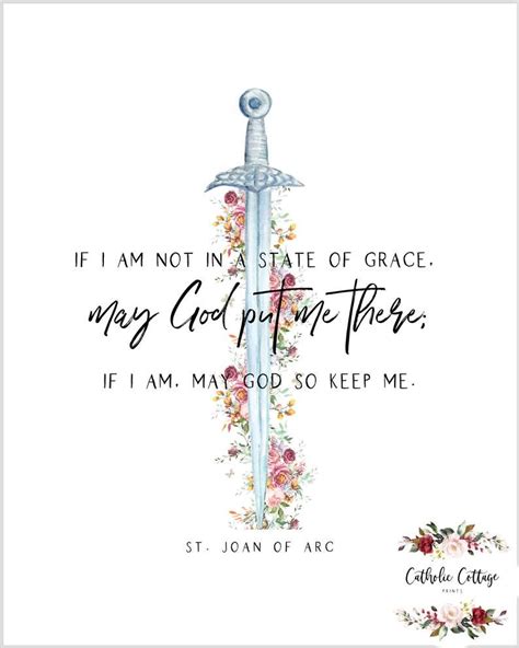 St. Joan of Arc Printable If I am not in a state of grace | Etsy | Joan ...