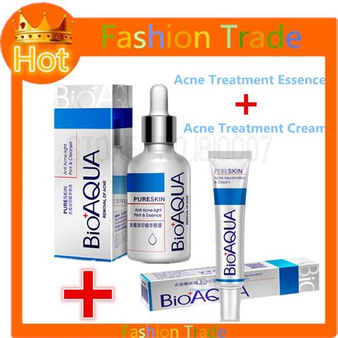 2 PCS BIOAQUA Acne Scar Remove cream & Essence Blackhead removal melasma treatment creams 30 g ...