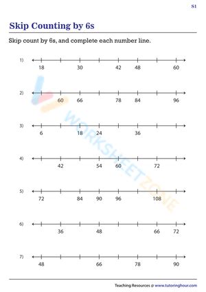 Skip Counting by 6 worksheets