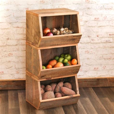 Potato bin Vegetable bin Scandinavian Barn wood Rustic