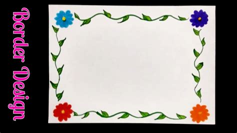 A4 Sheet Flower A4 Sheet Border Front Page Design For Project - pic-titmouse