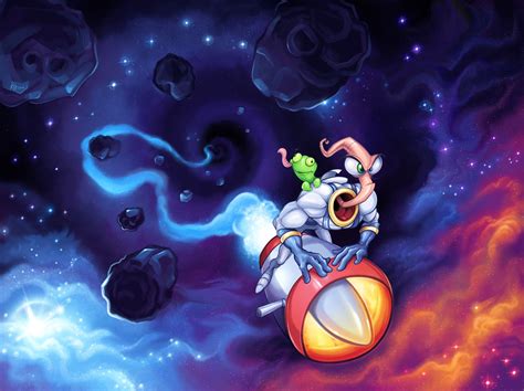 Earthworm Jim Fan Art - Rocket Worm!