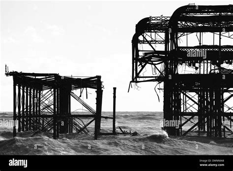 Brighton West Pier ruins, England Stock Photo - Alamy