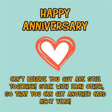 Happy Anniversary funny ecard of still together | Send a Charity Card : Birthday, Anniversary ...