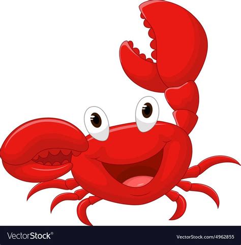 Cute crab cartoon Royalty Free Vector Image - VectorStock | Crab ...